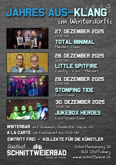 Jukebox Heroes - Livemusik - Jahres Aus-Klang im Winterdörfli