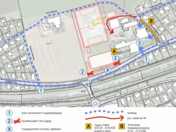 Schulanlage Schönau; Baustellenbetrieb ab 24. Juni 2024