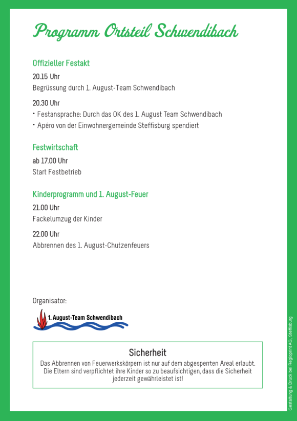 Flyer Schwendibach