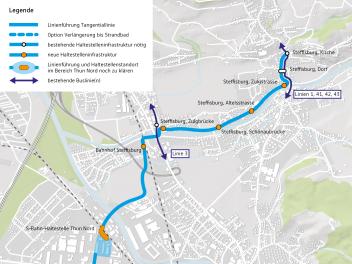 Kreditanträge in Thun und Steffisburg für den Versuchsbetrieb einer tangentialen Buslinie Thun-Steffisburg