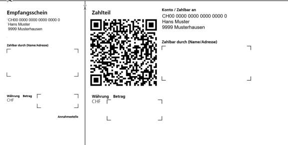 Einzahlungsschein ohne Referenznummer